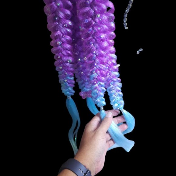 Reusable fish tail braided With Tinsel Hair Extensions WITH STONES - Picture 2 of 2